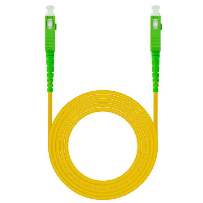 Nanocable Cable de Fibra Óptica SC/APC a SC/APC Monomodo 5 m Amarillo Nanocable Cable de Fibra Óptica SC/APC a SC/APC Monomodo 5 m Amarillo